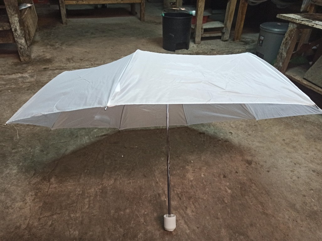 Tabasa Payung Lipat Putih Polos Sablon