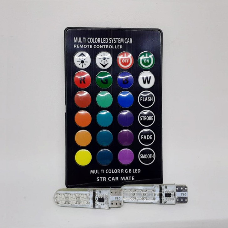 LAMPU LED T10 MOBIL MOTOR RGB 6 MATA JELLY 5050 SMD 16 WARNA + REMOTE-2
