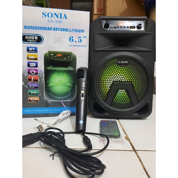 Speaker Bluetooth Sonia SN - 800 Bonus Mic + Remote Super Bass