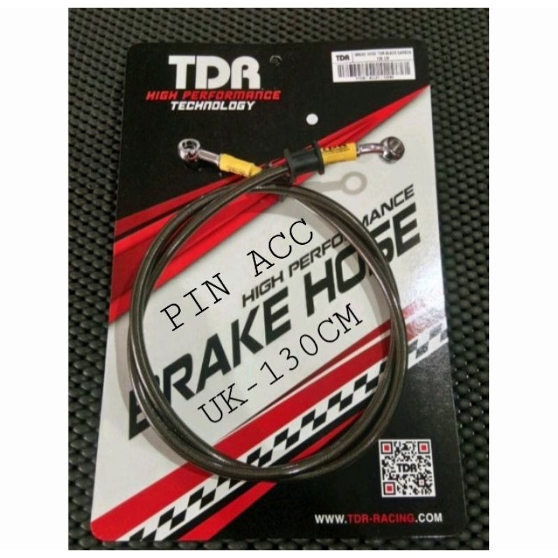 KABEL SELANG REM CAKRAM DEPAN /130CM CARBON HITAM PNP KLX/CRF SUPERMOTO TRAIL TDR 100%