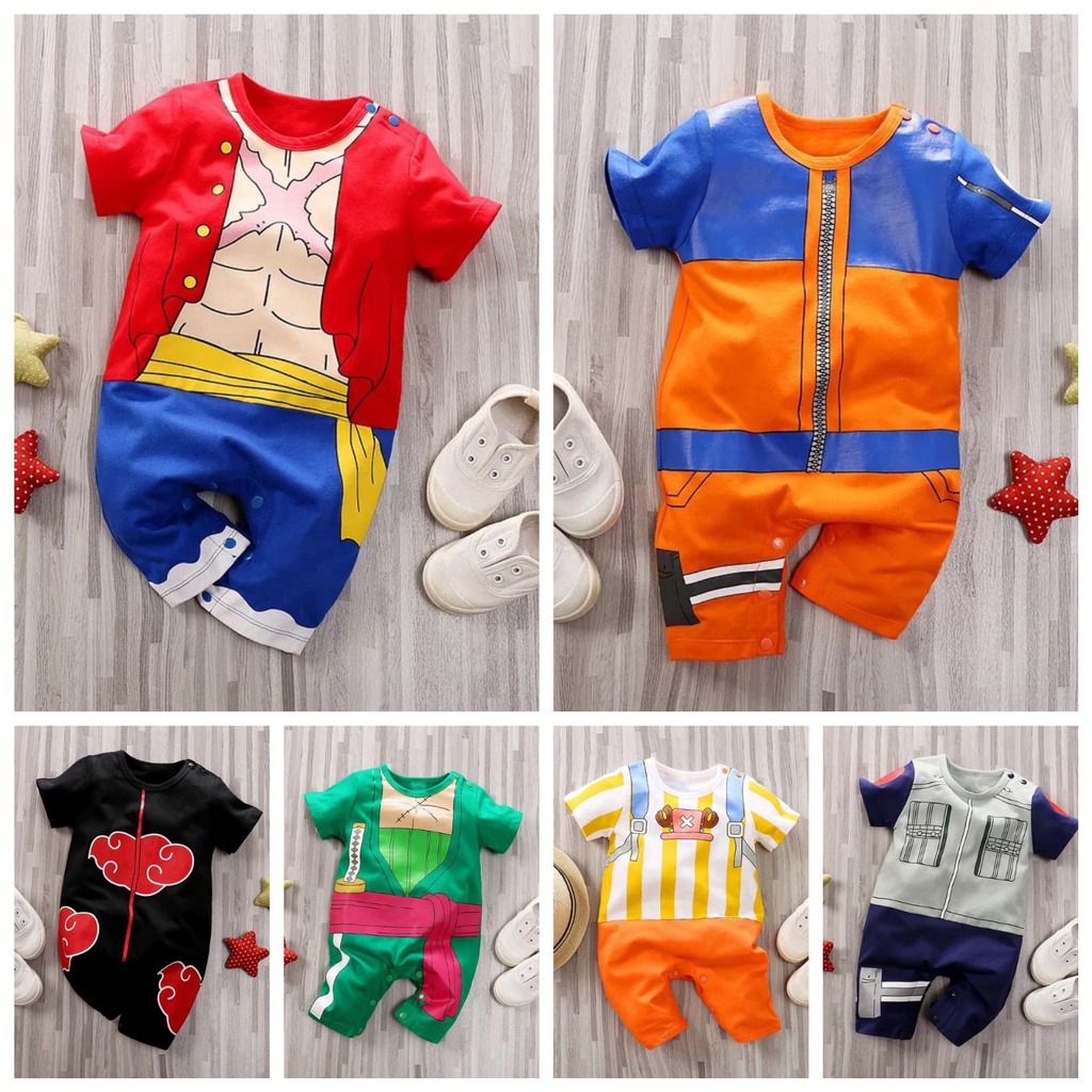 Jumper Bayi Karakter Anime Naruto Lengan Pendek 0-2tahun / Baju Bayi ANIME COLLECTION lucu kualitas premium-1
