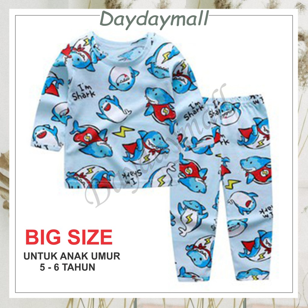 DD116 [1KG = 7PCS] Baju Anak (1) UKURAN BESAR Lengan Panjang Piyama Anak Murah Produk Import