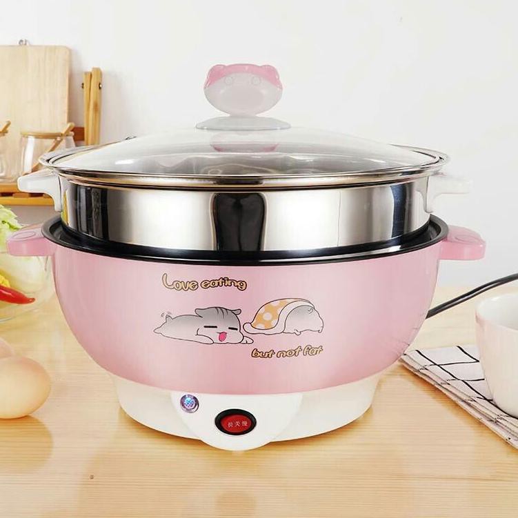 TERBanyak-Sale Panci Listrik Keramik MultiFungsi 2.2 L Free Kukusan/Steamer Panci Elektrik 2.2 Liter