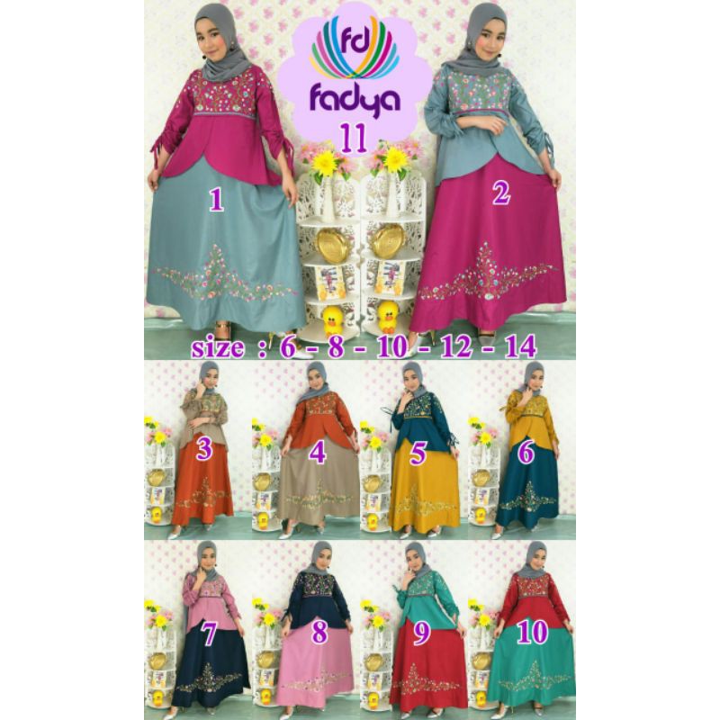 Gamis fadya/gamis anak katun bordir/gamis anak muslim fadya 11