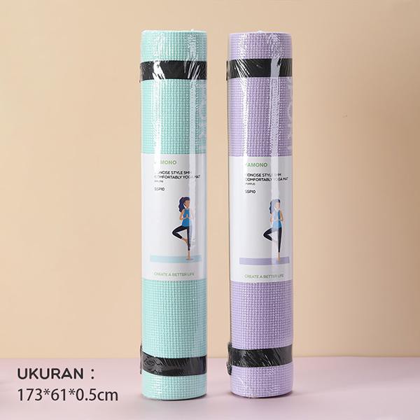 Samono Matras Yoga Mat PVC Anti Slip 2 Sisi Senam Yogamat Karpet Fitnness Ketebalan 5mm Matras Alas Olahraga Bahan PVC  SSP10