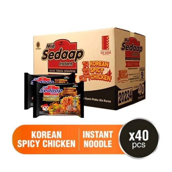 

Terlaris# Sedaap Mie Korean Spicy Chicken 1 Dus 40 Pcs X 87Gr