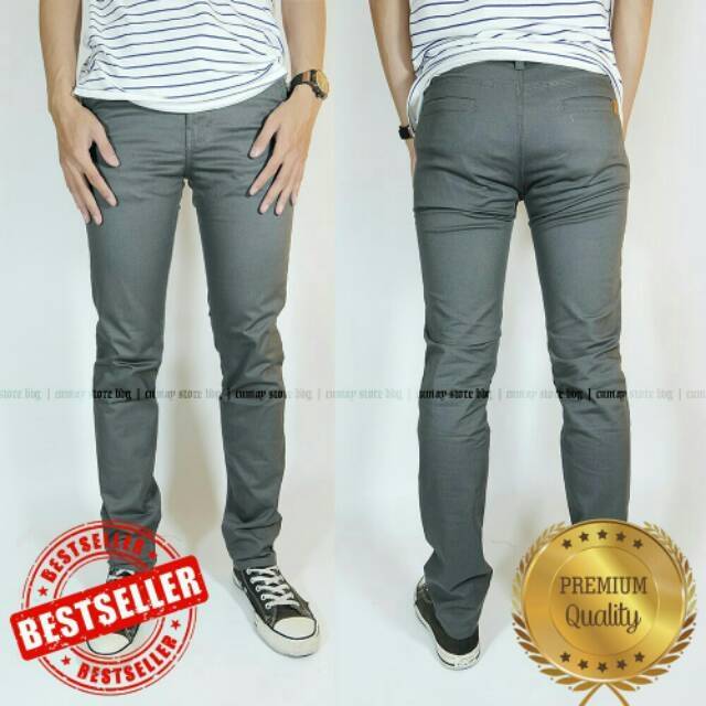 Celana Long Chino pants hitam pekat