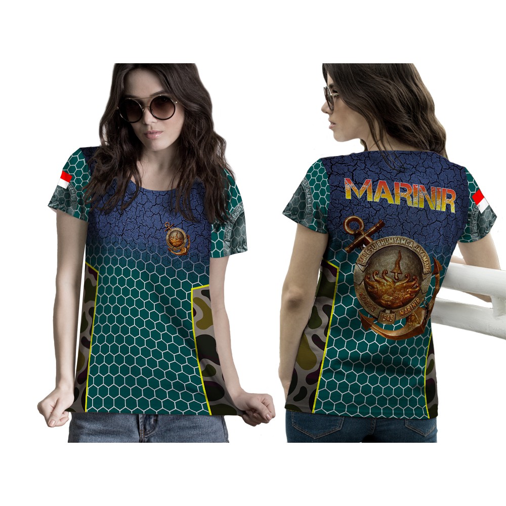 Kaos Marinir | Kaos 3D Marinir | Kaos Marinir Wanita | Kaos Loreng Marinir