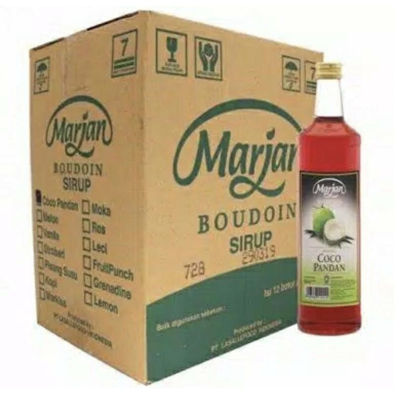 Sirup marjan 1 dus isi 12 botol cocopandan/melon