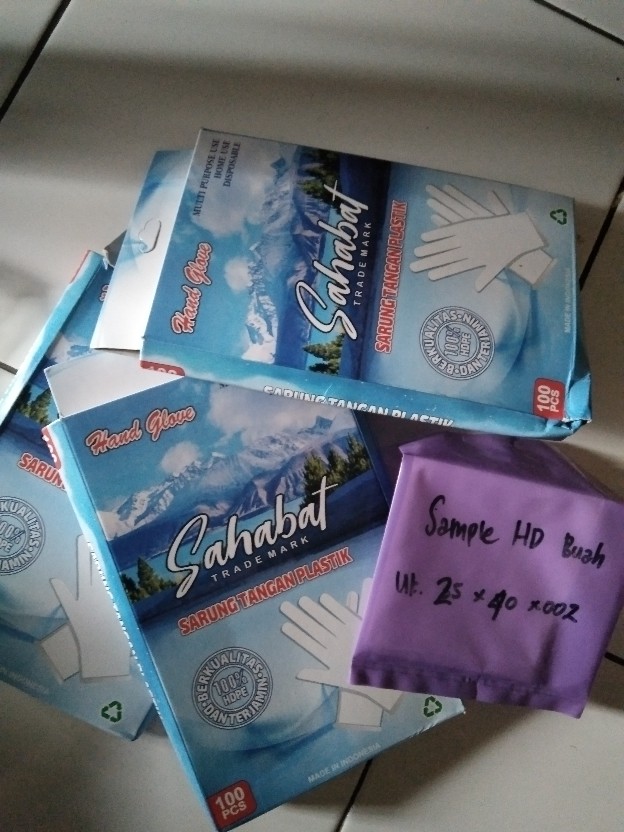 Termurah!!! Sarung Tangan Plastik Merksahabat 100pcs Allsize Steril Sekali Pakai Serbaguna Foodgrade