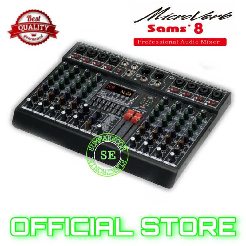 mixer audio 8 channel microverb sam 8 mixer karaoke usb bluetooth recording