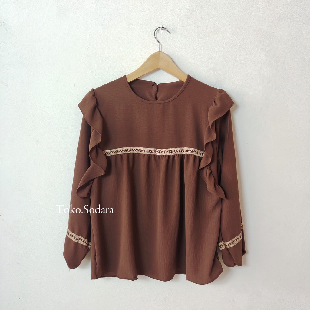 Blouse Aliena Crincle Motif Dada // Blouse wanita // Blouse Crincle Murah