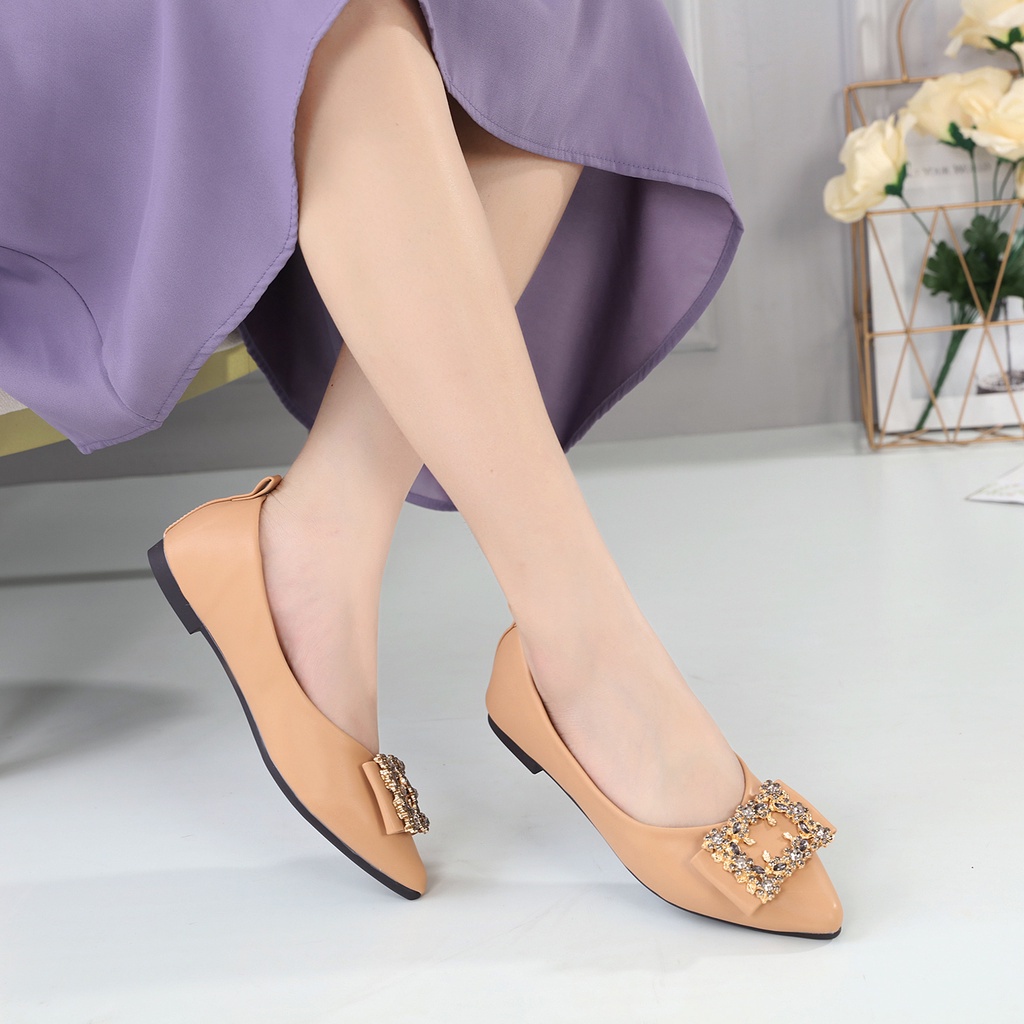 GSW SEPATU WANITA KERJA FLATSHOES Import / Flatshoes Wanita import PremIum ( B382-1 ) Sepatu Flat Wanita