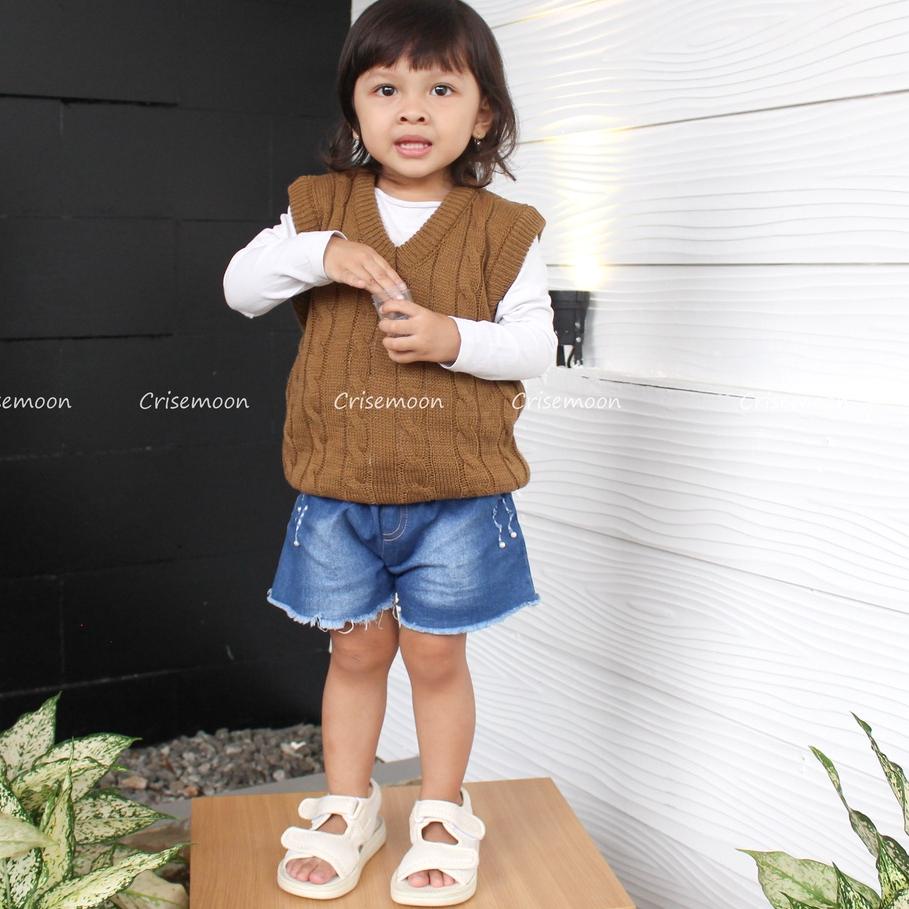 ➫ Vest rompi rajut anak / Rompi rajut anak motif cable ✳