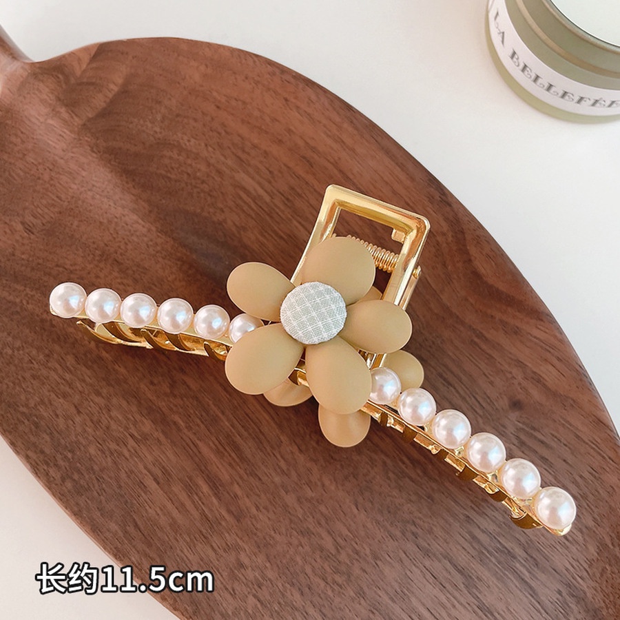 Korean Metal Pearl Big Hair Clip Hair Claw Flower Fashion Ponytail Holder Hairpin Woman Hair Accessories