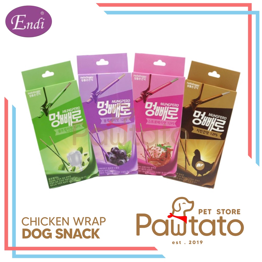 Snack Anjing Endi Milky Stick Chicken Wrap Puppy Dog Snack Poki