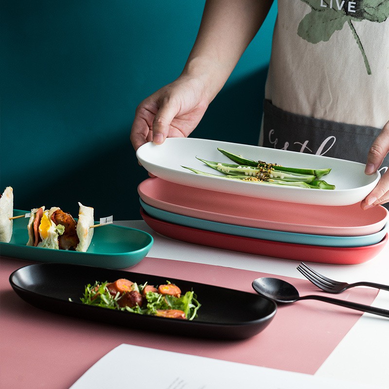 Peralatan Makan Oval Persegi Panjang Bahan Keramik untuk Peralatan Makan Oval Persegi Panjang Bahan Keramik untuk