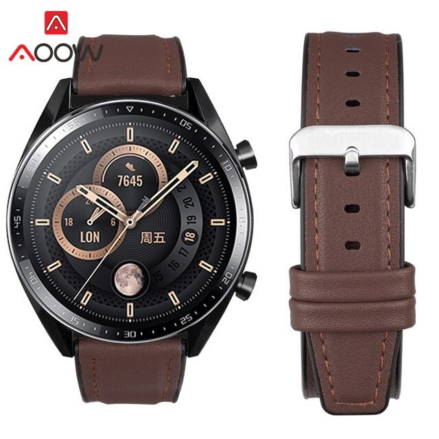 Strap Leather Rubber Hybrid Silikon Tali Jam Tangan Kulit Karet 20mm 22mm 38 40 41 42 44 45 mm Smartwatch