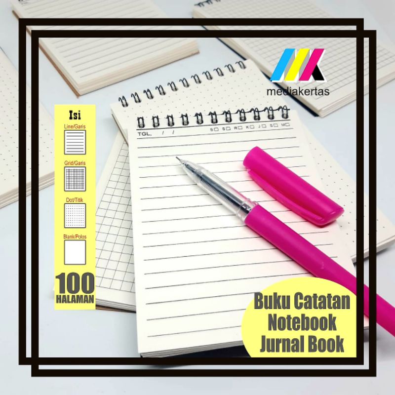 

Notebook A6 Book Paper Blank Dotted Grid Line Aesthetic Book Sepiral Atas