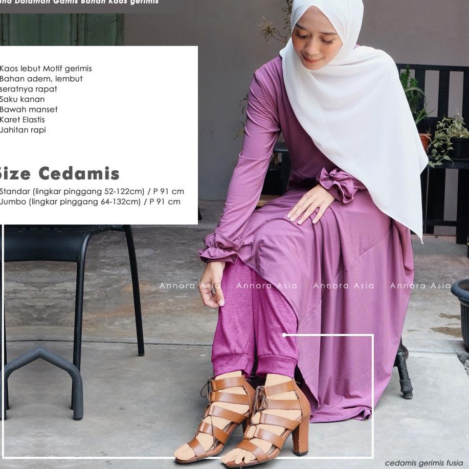 Celana Panjang polos bahan kaos adem buat harian santai daleman gamis / Celamis Bigsize JUMBO PUTIH 