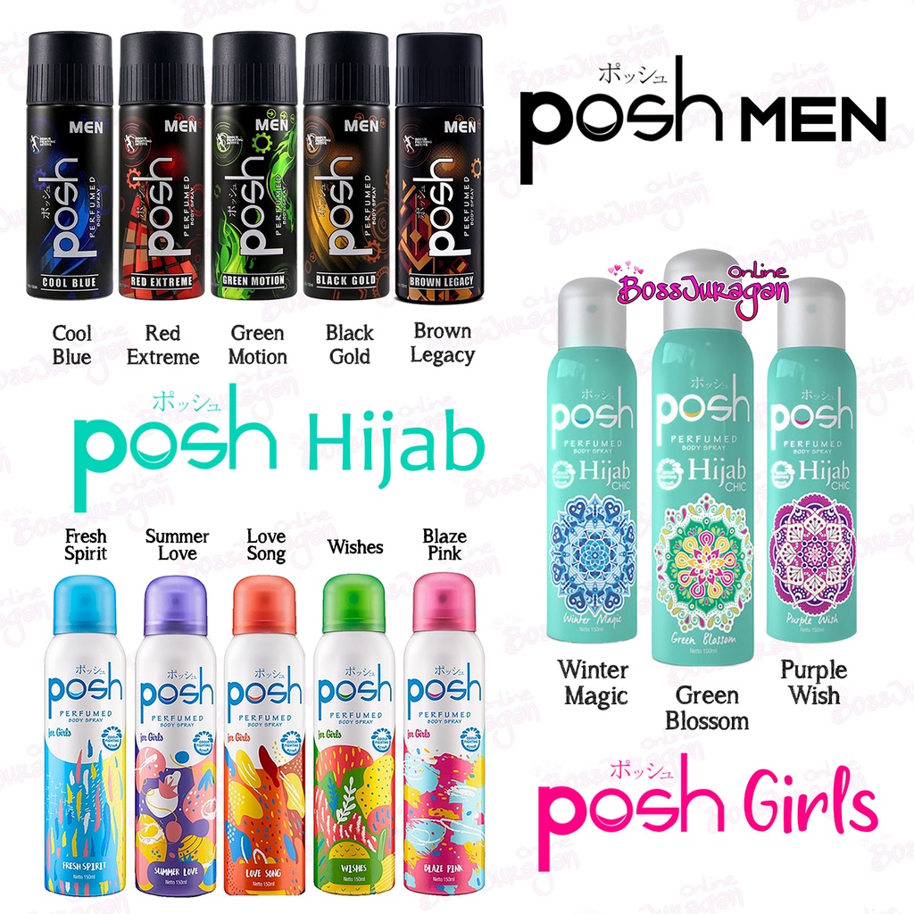 (BOSS) POSH Men / Girls Perfumed Pria Wanita Body Spray Botol Cologne 150ml