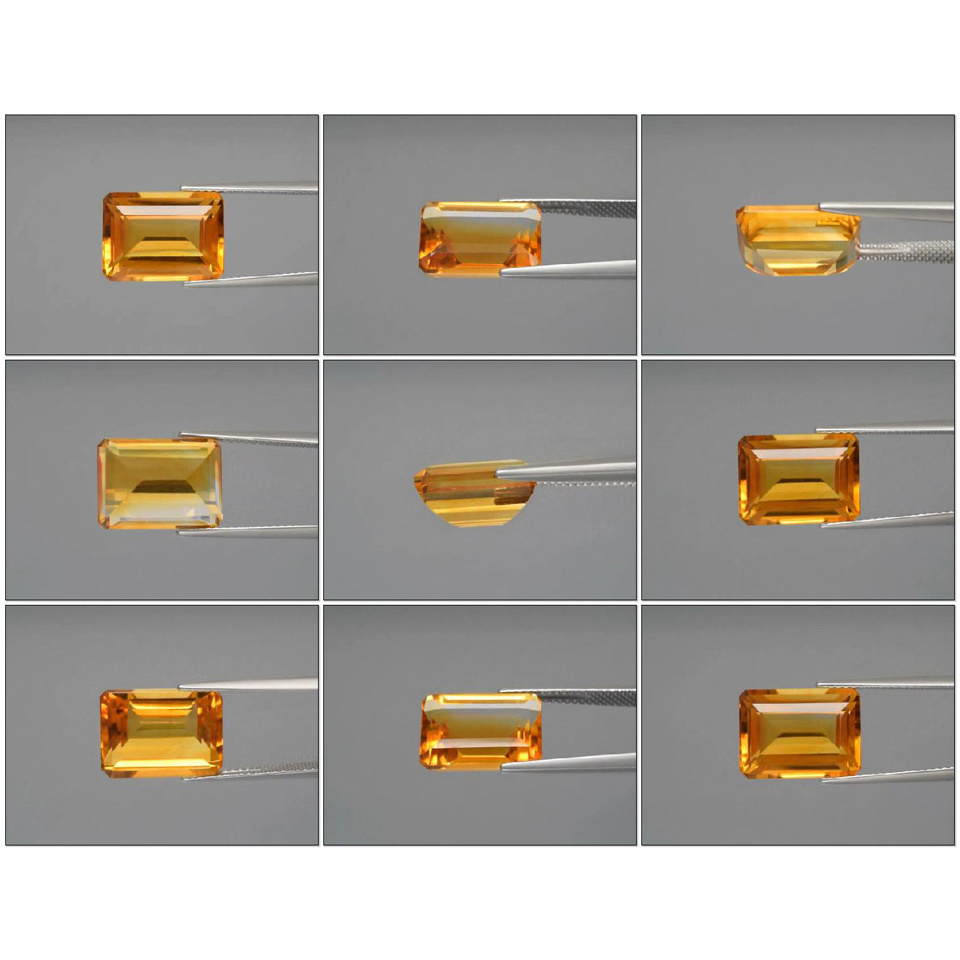 Certified VS Octagon 8.13ct 13x10x7mm Natural Medium Orangey Yellow Citrine, Brazil CT115