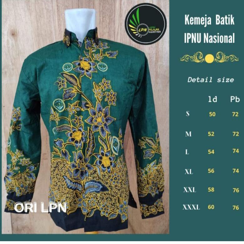 [Art. YC8504] Batik IPNU  Kemeja Batik IPNU Lengan Panjang Batik IPNU Nasional Seragam IPNU Baju IPN