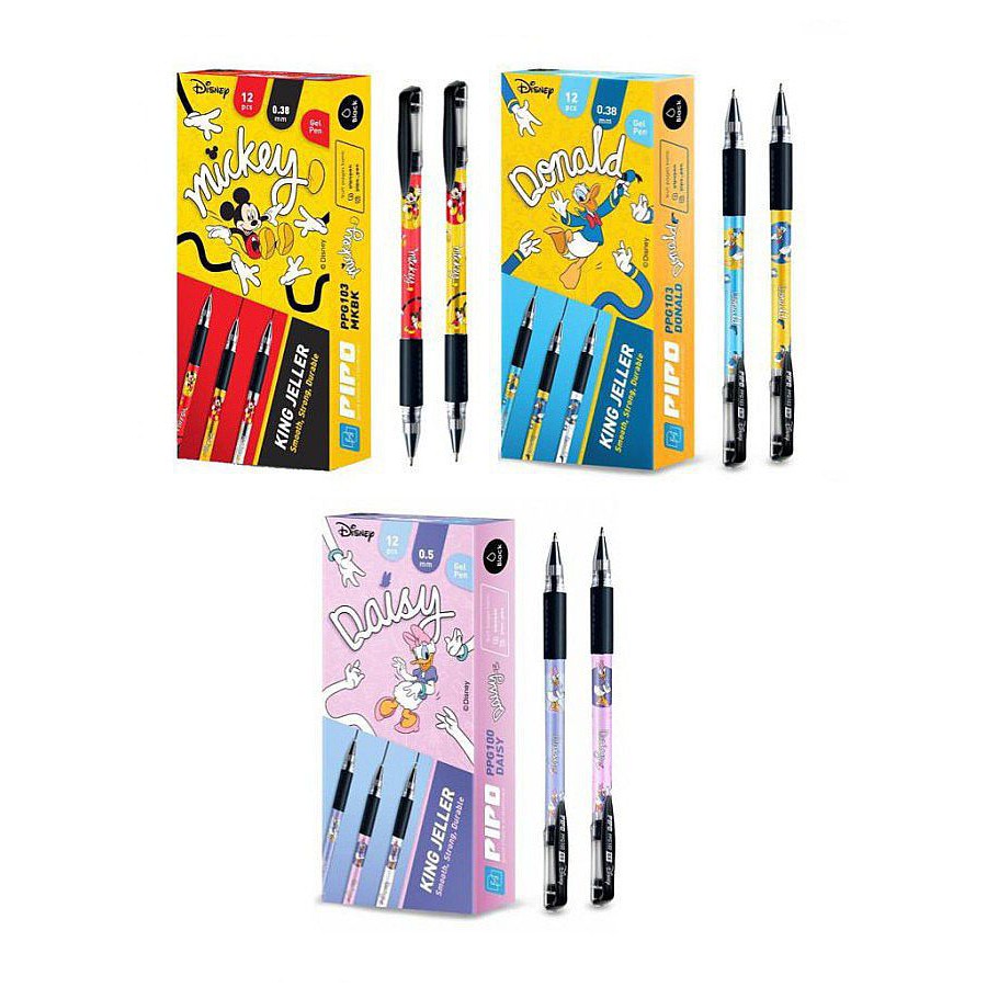 

Pusatbarangrumahtangga Pulpen Tinta Hitam 0.38 mm Karakter Mickey Donald Daisy Motif Kartun