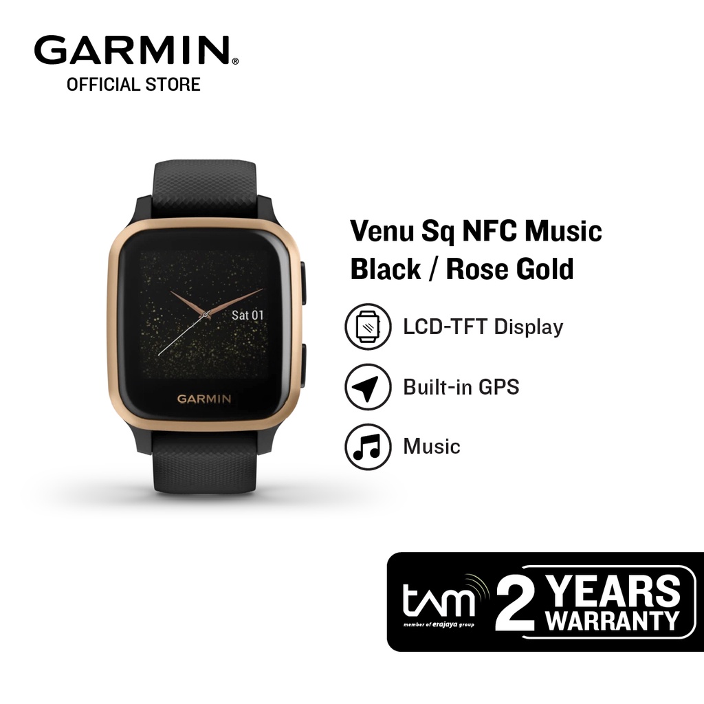 garmin venu sq black rose gold