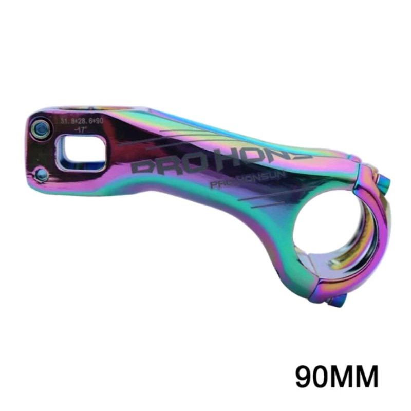 Stem Pro Honsun Rainbow Pelangi 90mm Full Color . MTB XC 9cm 90 mm Angle 17 Derajat Alloy Alumunium