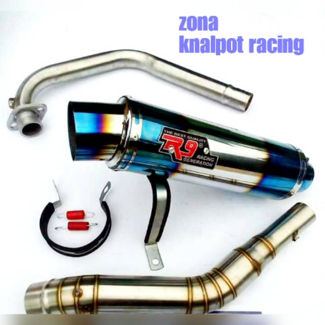 KNALPOT RACING R9 MUGELO SATRIA FU FI INJEKSI GSX150R DLL.KNALPOT R9 MUGELO
