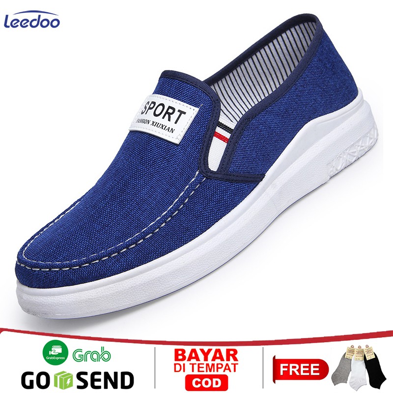 Leedoo Sepatu  Pria  Import  Sepatu  Casual Kanvas Sepatu  