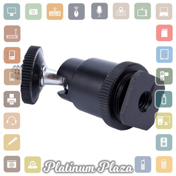 Ball Head Kamera Hot Shoe 1/4 - Black`EA6Z5J-