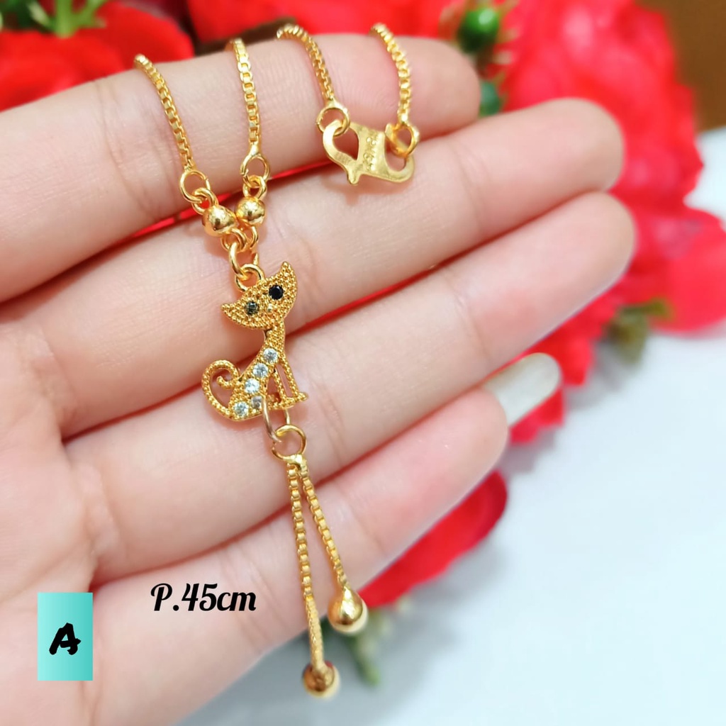 Kalung Permata koye Dewasa  elegan logam emas Hongkong anti karat