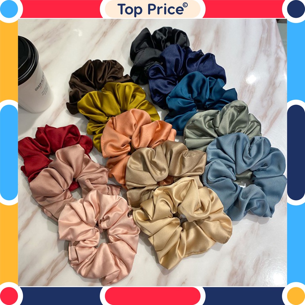 Topprice COD Ikat Rambut Scrunchie Karet Rambut Korea Polos Kunciran  Gelang Wanita AW13 / AW16