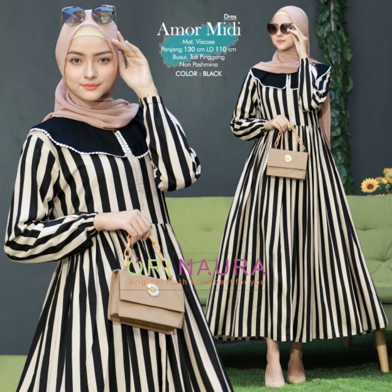 AMOR MIDI DRESS GAMIS MUSLIM BY ORI NAURA