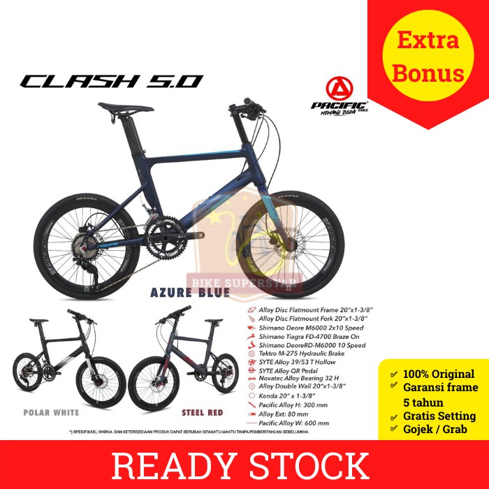 Sepeda Mini Velo Minion 20 Inch Pacific Clash 5.0 Alloy Shimano Tiagra 10 Speed