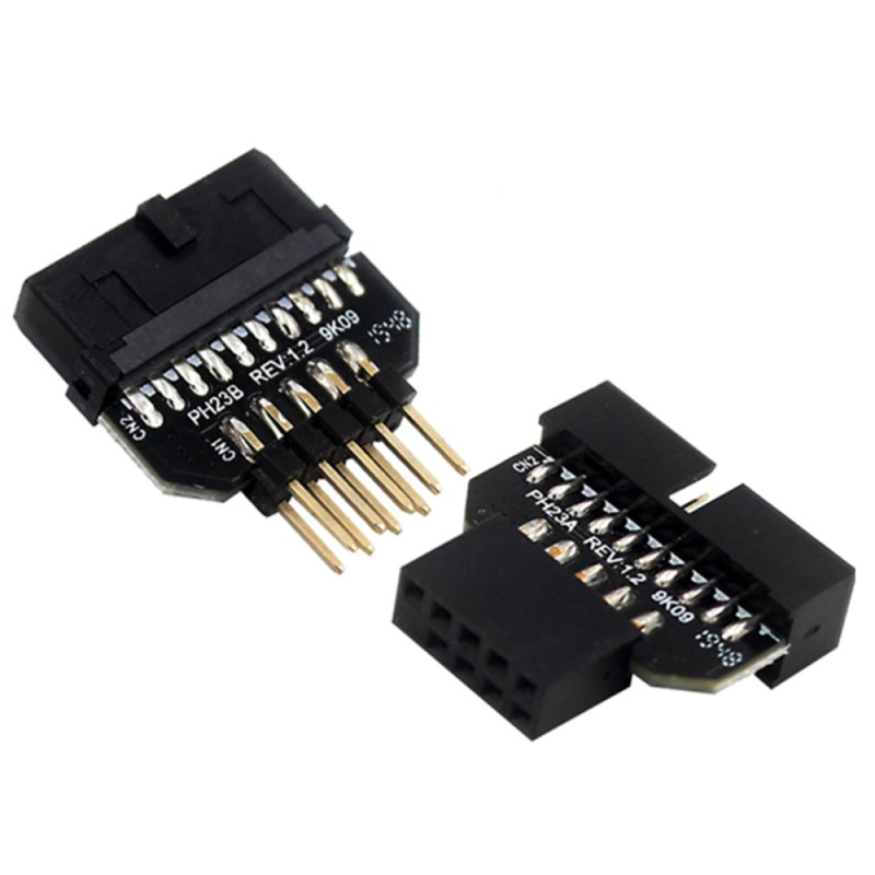 Btsg Adaptor USB Male Female USB2.0 9pin Female Ke USB3.0 19/20Pin Header Cowok