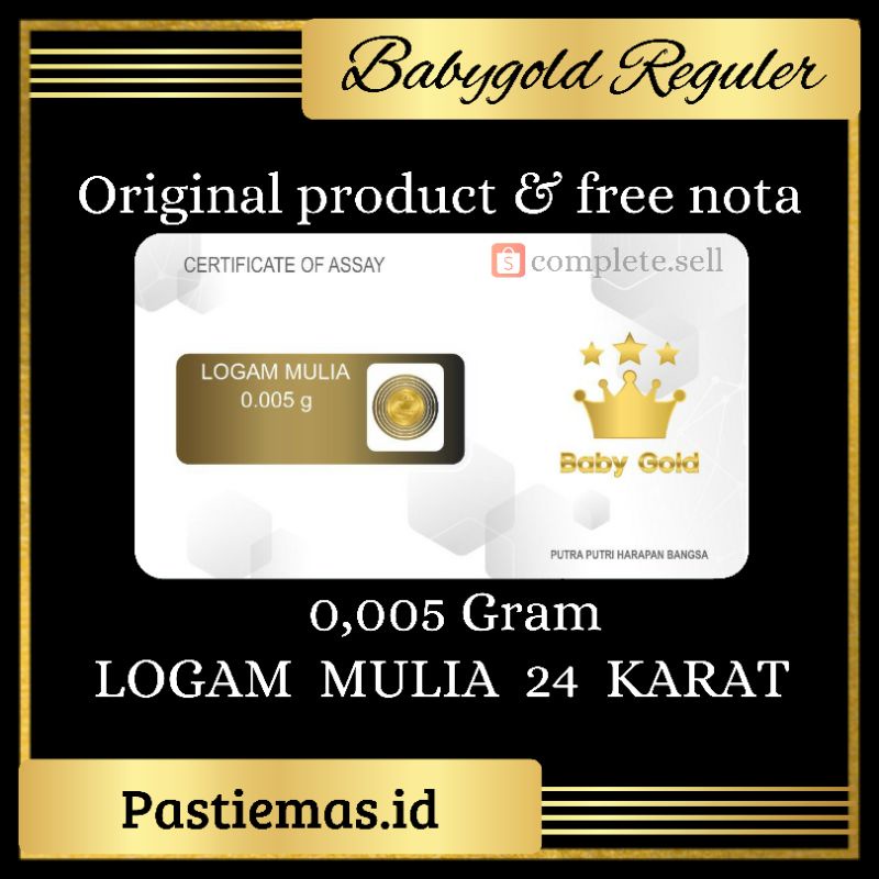 BABY GOLD 0,005 GRAM EMAS MURNI 24 KARAT BERSERTIFIKAT ASSAY SUCOFINDO
