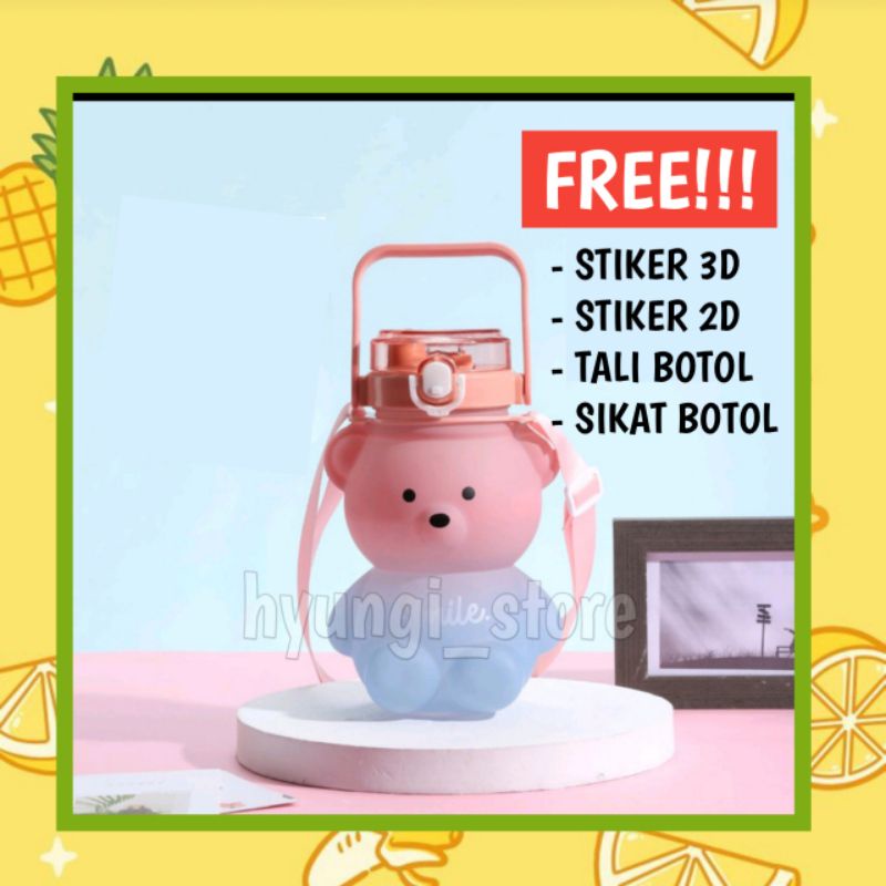 BOTOL MINUM BERUANG - BOTOL MINUM VIRAL GRADASI - BOTOL MINUM SATU LITER - BOTOL MINUM VIRAL MOTIVAS