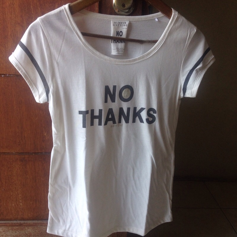 kaos tumblr putih no thanks number sixtyone