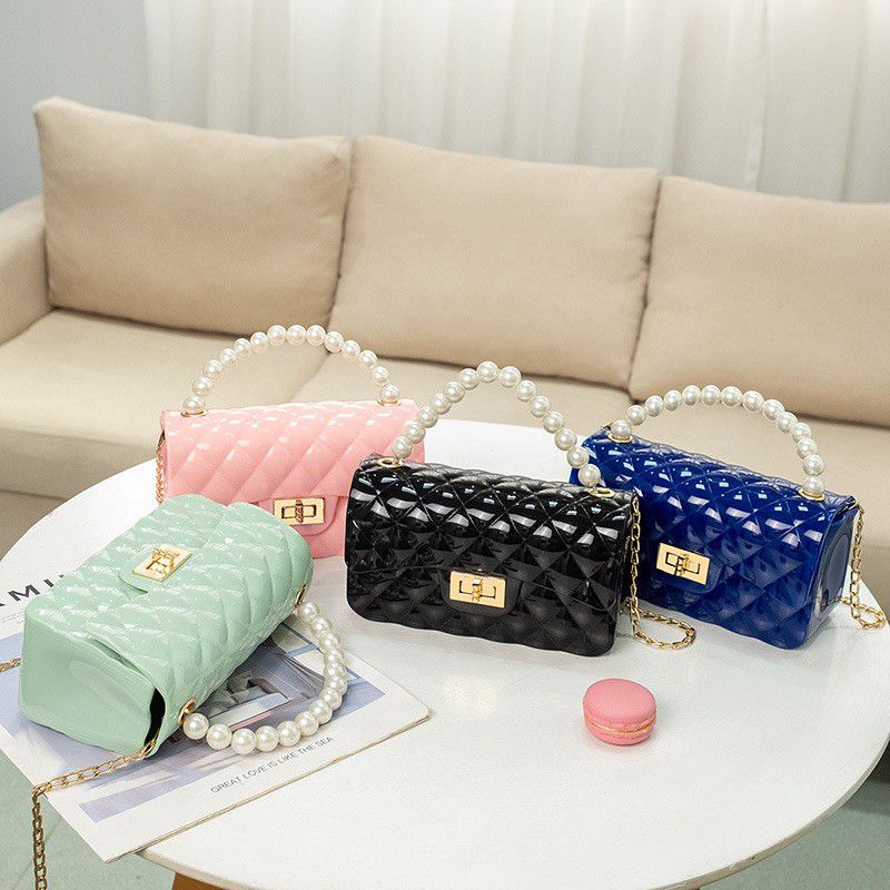 Tas JELLY GLOSSY CLASSIC Mutiara Mini Tas Pesta Import