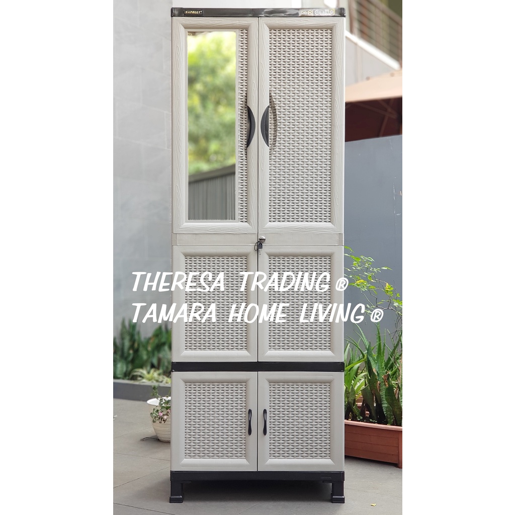 LEMARI PLASTIK NAPOLLY G81 JUMBO TAHAPAN GANTUNGAN KACA CERMIN