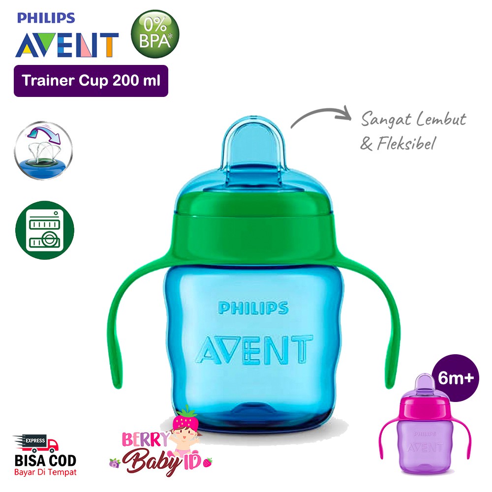 Philips Avent Trainer Cup Soft Spout Botol Susu Bayi 6m+ 200 Ml Berry Mart