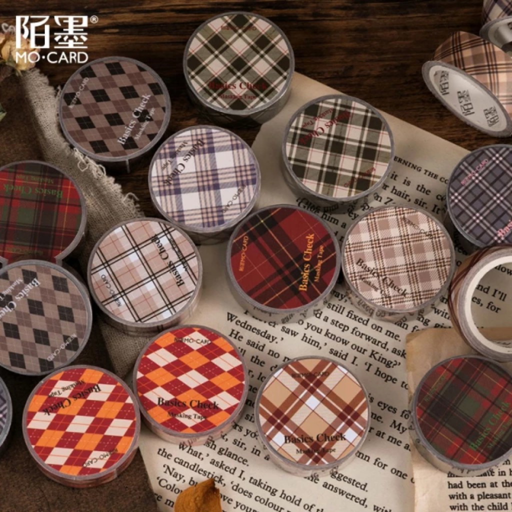 

1 roll Washi Tape Basic Check Series Dekorasi BuJo Journal Scrapbook DIY