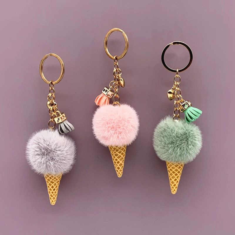 Gantungan Tas wanita Ice Cream Gantungan Kunci Lucu