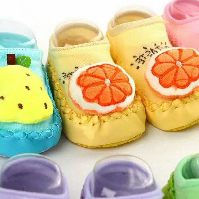 FRUITY MOCASSINS lonceng prewalker kaos kaki bayi bunyi sepatu anak import