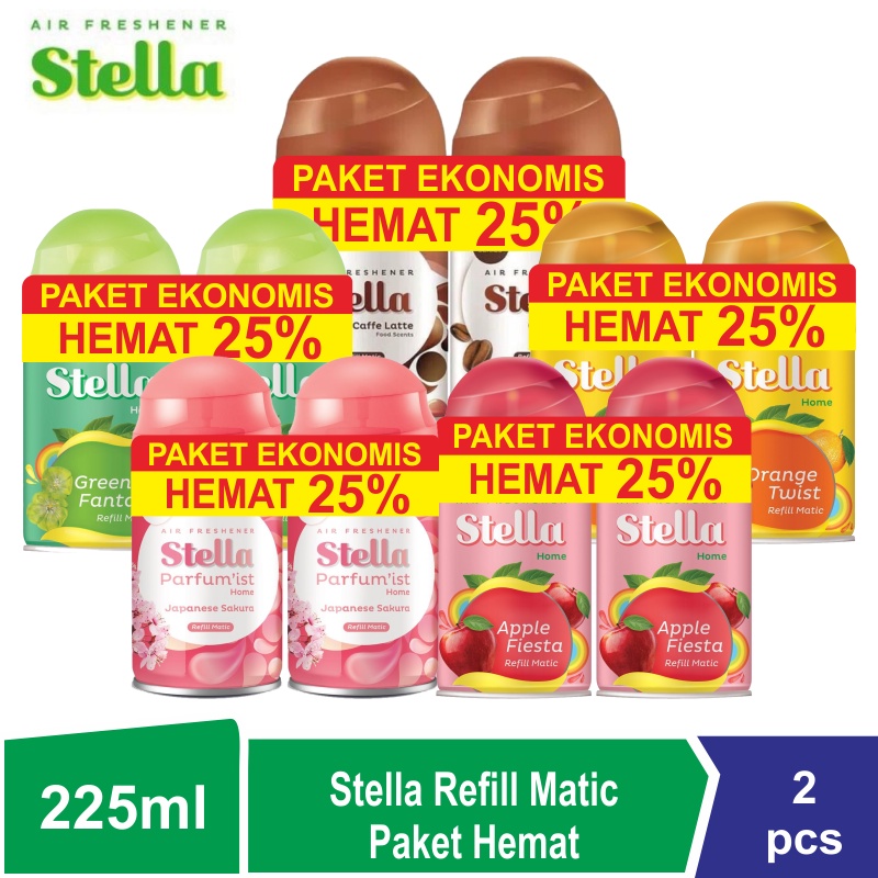 Paket Hemat STELLA Matic Refill / Isi ulang Pengharum Ruangan 2x225ml