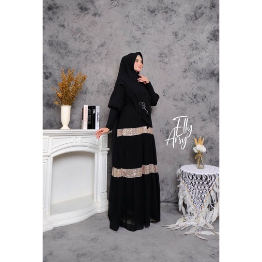 ADIBA SYAR'I BY ELLY ARSY//DRESS SYAR'I BY ELLY ARSY//GAMIS SET KHIMAR CERUTY//GAMIS MUSLIMAH