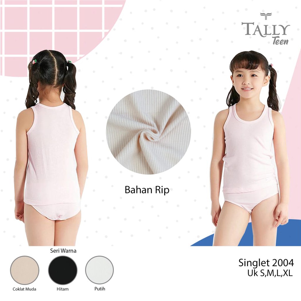 TALLY SINGLET TANK TOP ANAK 2004 I SIZE S - XL I BAHAN KATUN RIP